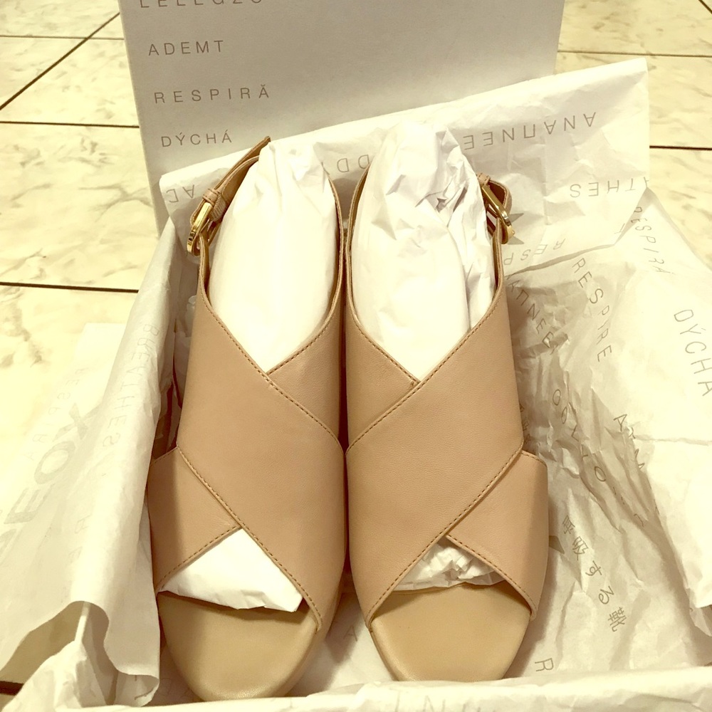 Geox Respira Thelma Cream Wedge